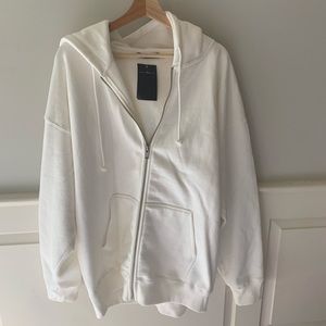 Brand new Brandy Melville Christy white zip up hoodie
